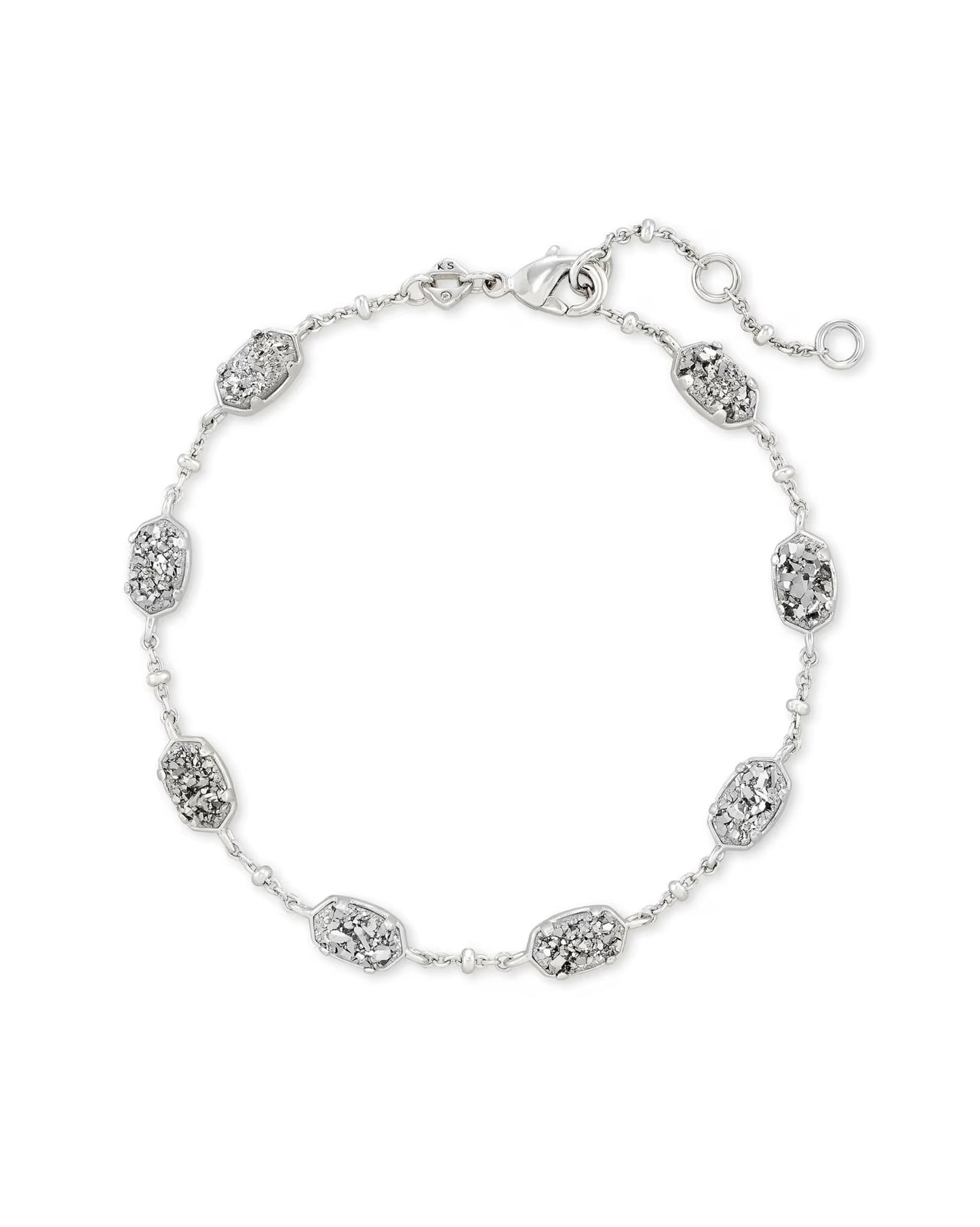 Emilie Link Bracelet by Kendra Scott: silver-tone chain, bezel-set faceted stones. Sizes available: 6.5", 7", 7.5".
