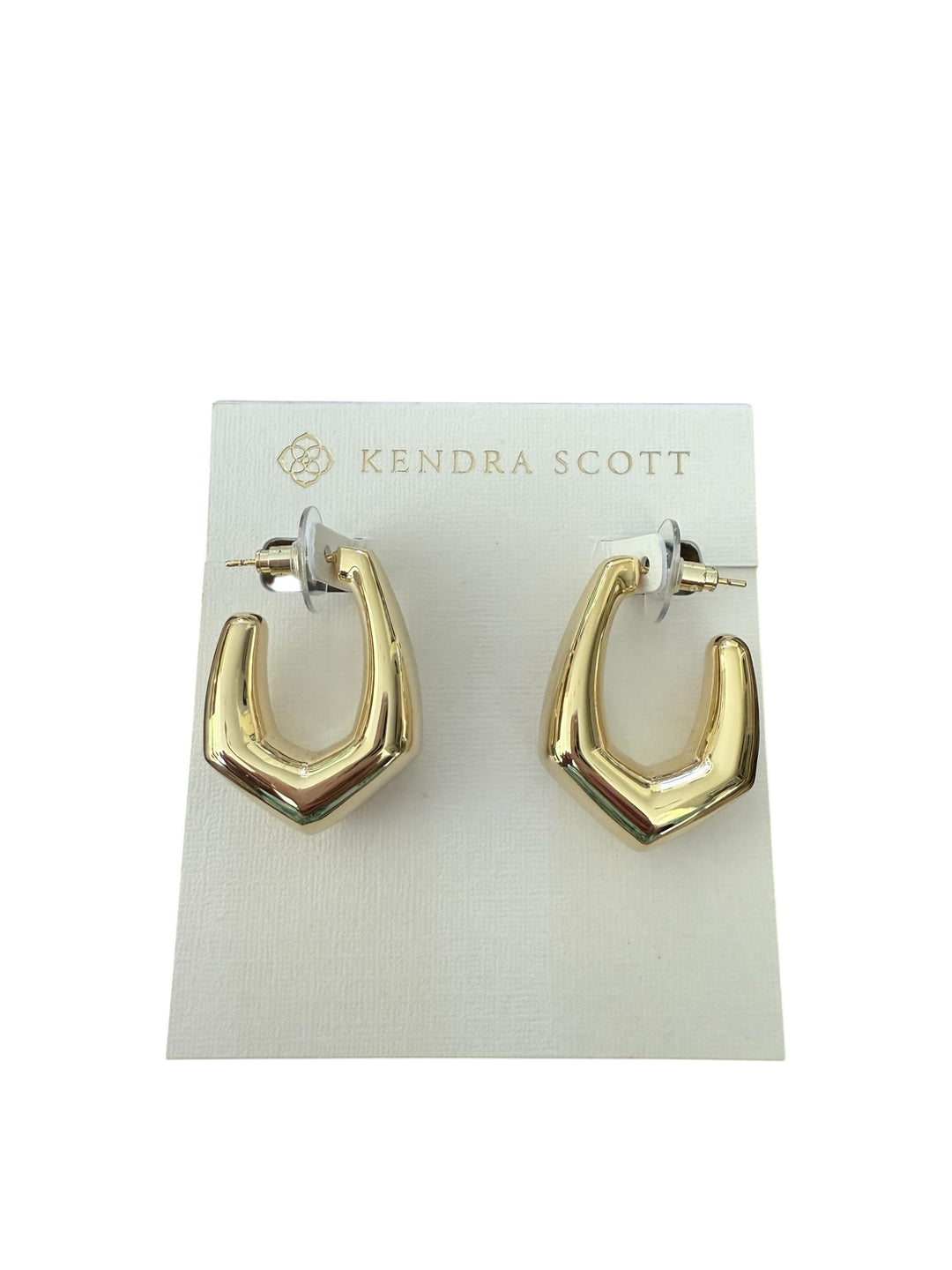 Kaia Gold Hoop earrings by Kendra Scott in gold finish; available in small, medium, and large sizes.