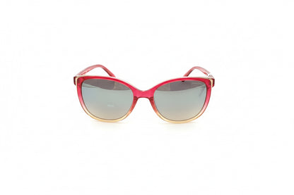 Pink Ombré Sunglasses with glossy pink-to-beige frame, dark UV-protective lenses. Available in small, medium, large sizes.