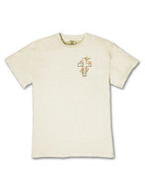 Floral Love Bible Verse Shirt in beige with a small floral cross on the left chest; available in sizes S-XL.