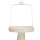 Glass Pedestal w/ Cloche, White, Set of 2