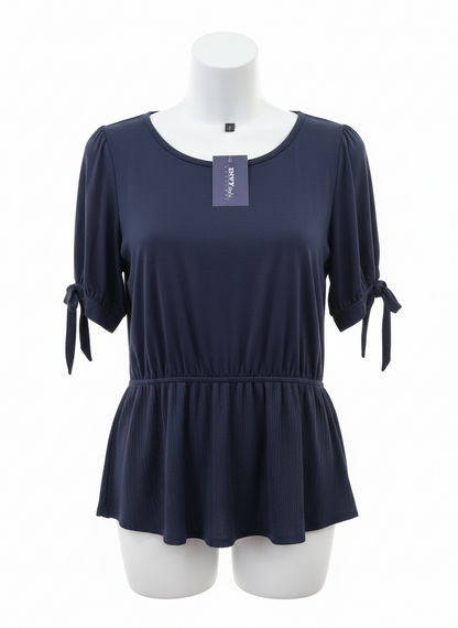 Navy Blue Babydoll Knot Top | P.S Love