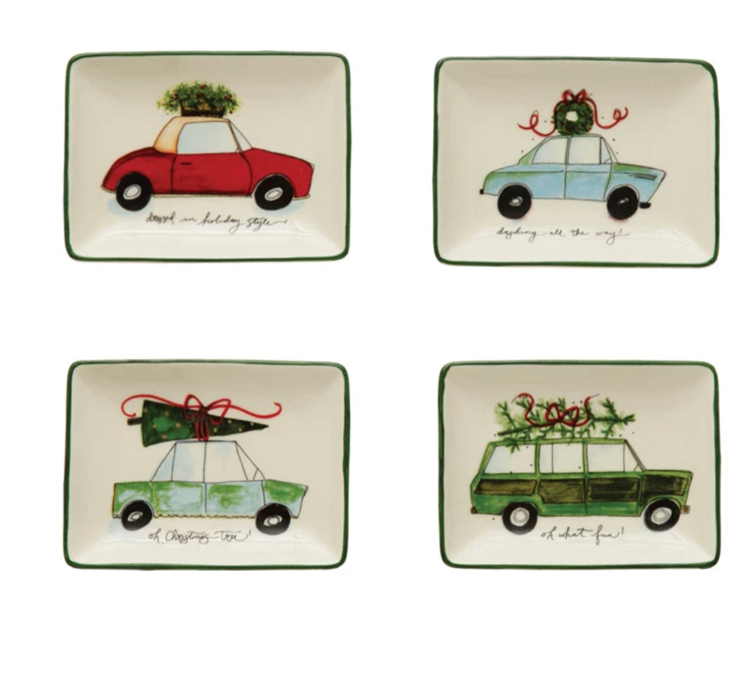 Stoneware Dish Holiday Car