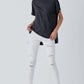 The Perfect Shirt in black; comfortable fit, available in sizes XS–XL.