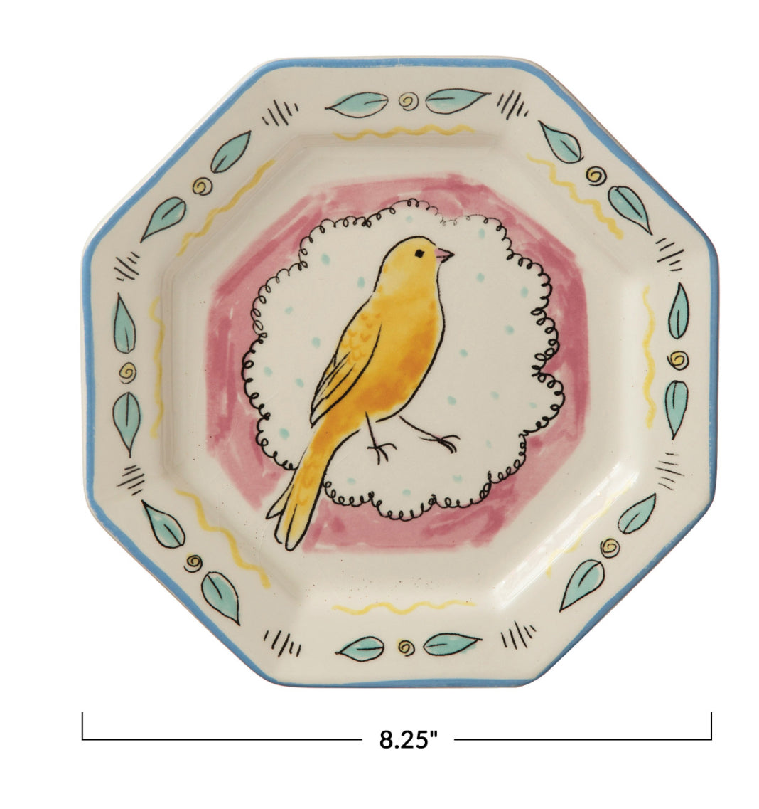 Decorative Ceramic Plate with Bird