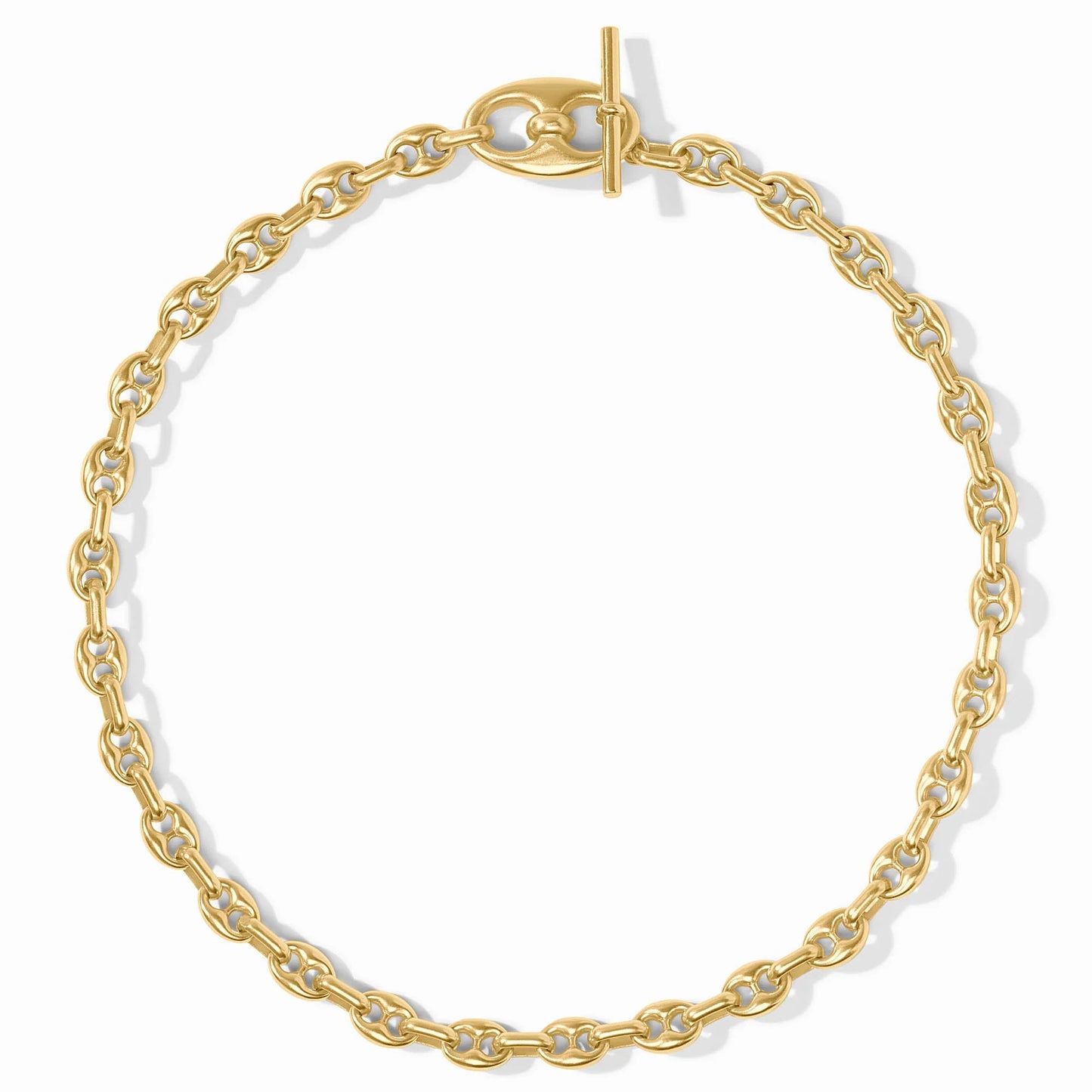 Laguna Demi Link Necklace with 24K gold-plated oval links and toggle clasp. Available in 16" and 18" lengths.