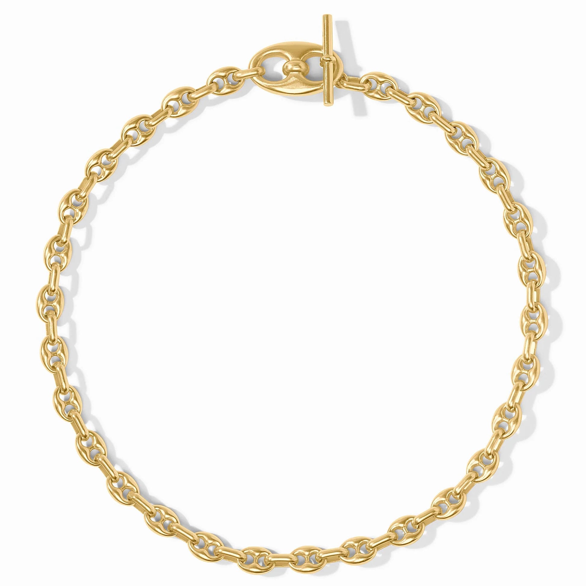 Laguna Demi Link Necklace with 24K gold-plated oval links and toggle clasp. Available in 16" and 18" lengths.