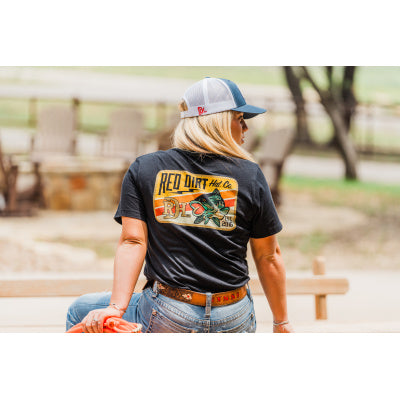 Bass Lightning T-Shirt by Red Dirt Hat Company shown; available in sizes S-XXL.