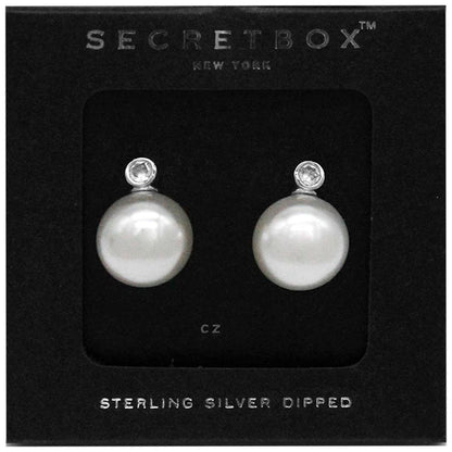 Secret Box 14K Gold Dipped Pearl Post Earring