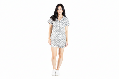 Bow Button-Up Pajama Set