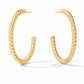 Nassau Hoop earrings with elegant golden twisted rope design. Available in small, medium, and large sizes.