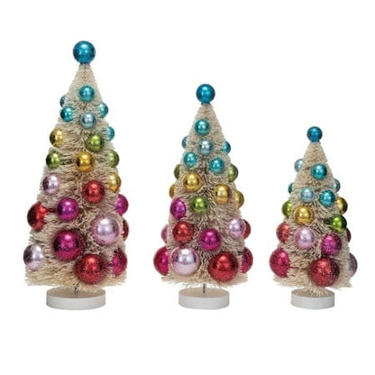 Sisal Bottle Brush Trees with Ornaments