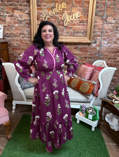 Plum Floral Mix Dress