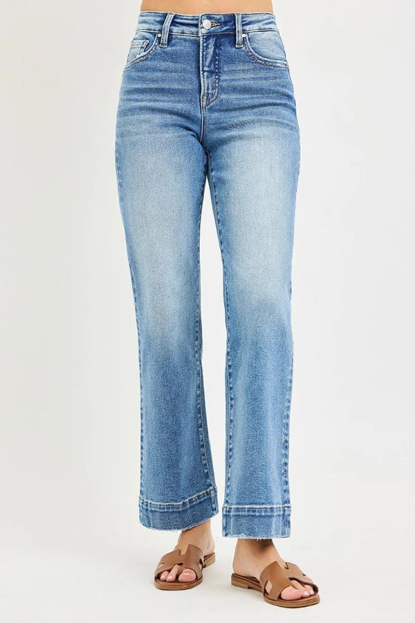 Risen Tummy Control High Rise Straight Jeans.