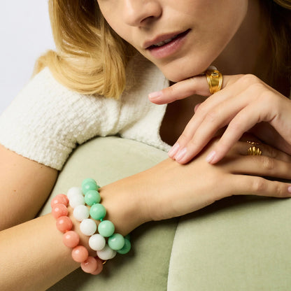Julie Vos Portofino Aqua Jade Beaded Jewelry bracelet, pastel tones, available in S/M and M/L.
