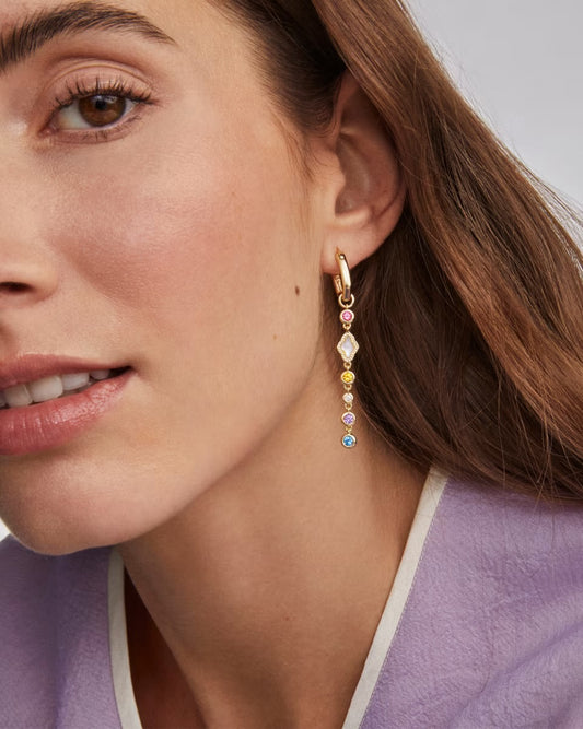 Mini Elisa and Abbie Gold Convertible Huggie Earrings