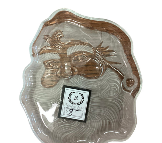 Glass Santa Plate