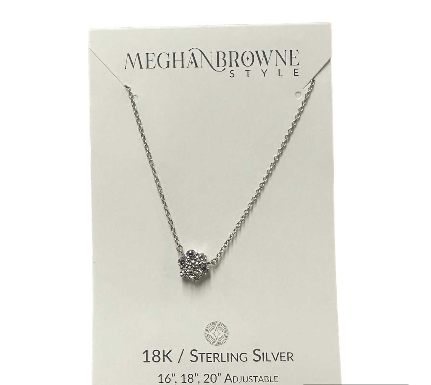 Perfect Match" necklace by Meghan Browne, made from 18K gold and sterling silver. Features an adjustable chain with a sparkling crystal cluster pendant. Available in one size that can be customized for fit.