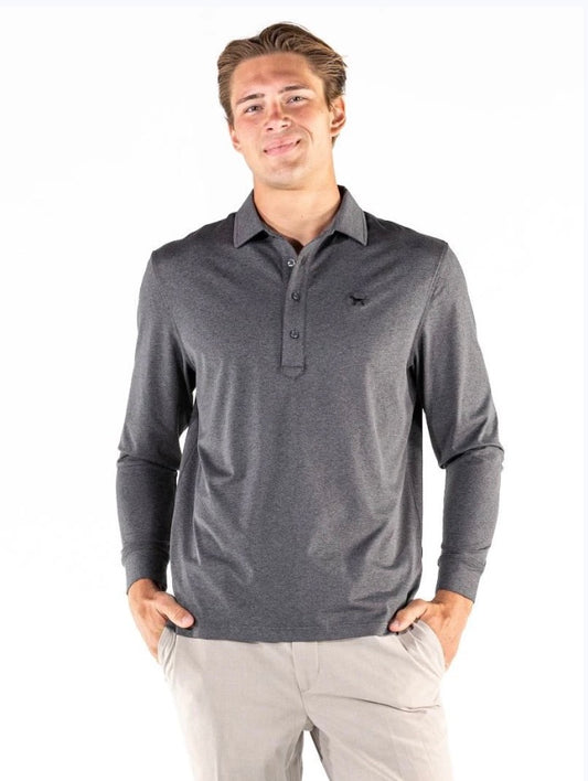 Men’s Longsleeve Gray Polo with a versatile silhouette and stretch fabric for comfort and effortless style. Available in sizes S–XXL.