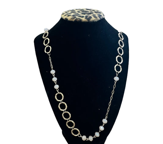 Gold Necklace with Intermingled Beads