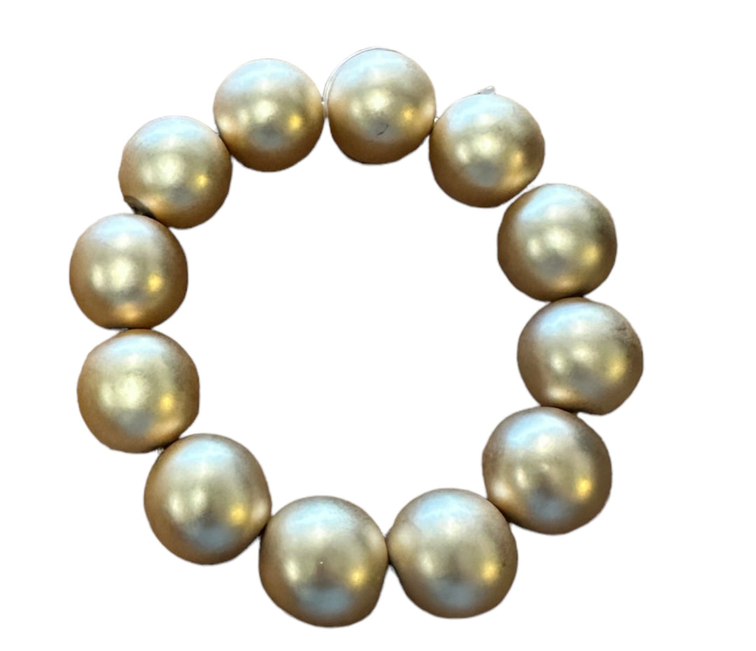 Ball Beaded Bracelet with twelve 20mm metallic gold beads. Available in various sizes.