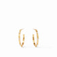 Hammered gold Crescent Stone Hoop-Pearl earrings with round pearls on edge; available in small, medium, and large sizes.