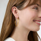 Crescent Stone Hoop-Pearl earring shown; available in small, medium, and large sizes.