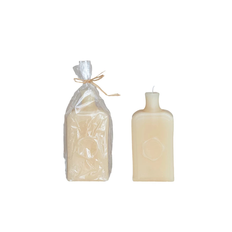 Unscented Embossed Vintage Bottle Shaped Candle