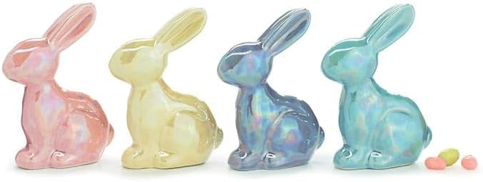 Small Decorative Colorful Ceramic Easter Rabbit, comes in Sage green, Lavender, Yellow and Pink