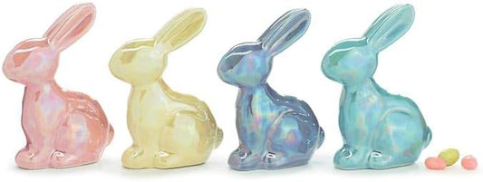 Small Decorative Colorful Ceramic Easter Rabbit, comes in Sage green, Lavender, Yellow and Pink