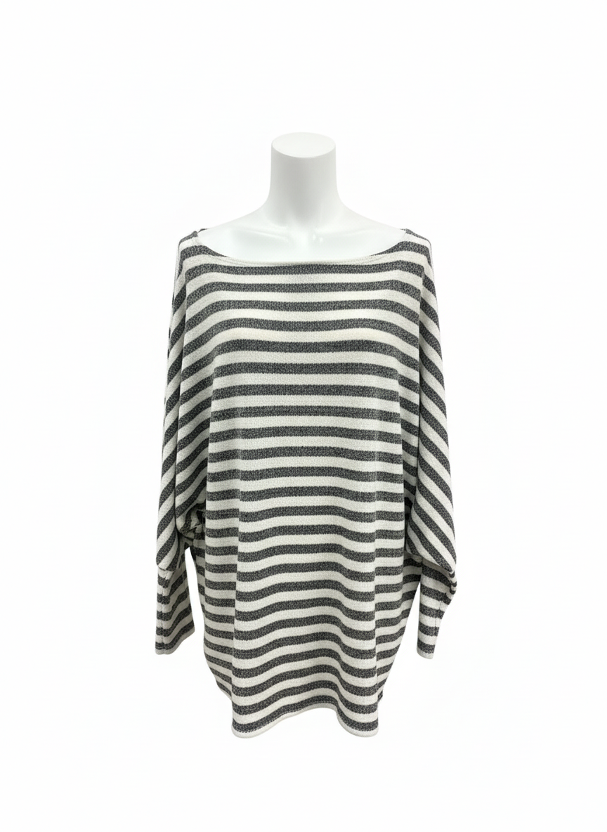 Grey and White Stripped Tunic | White Birch