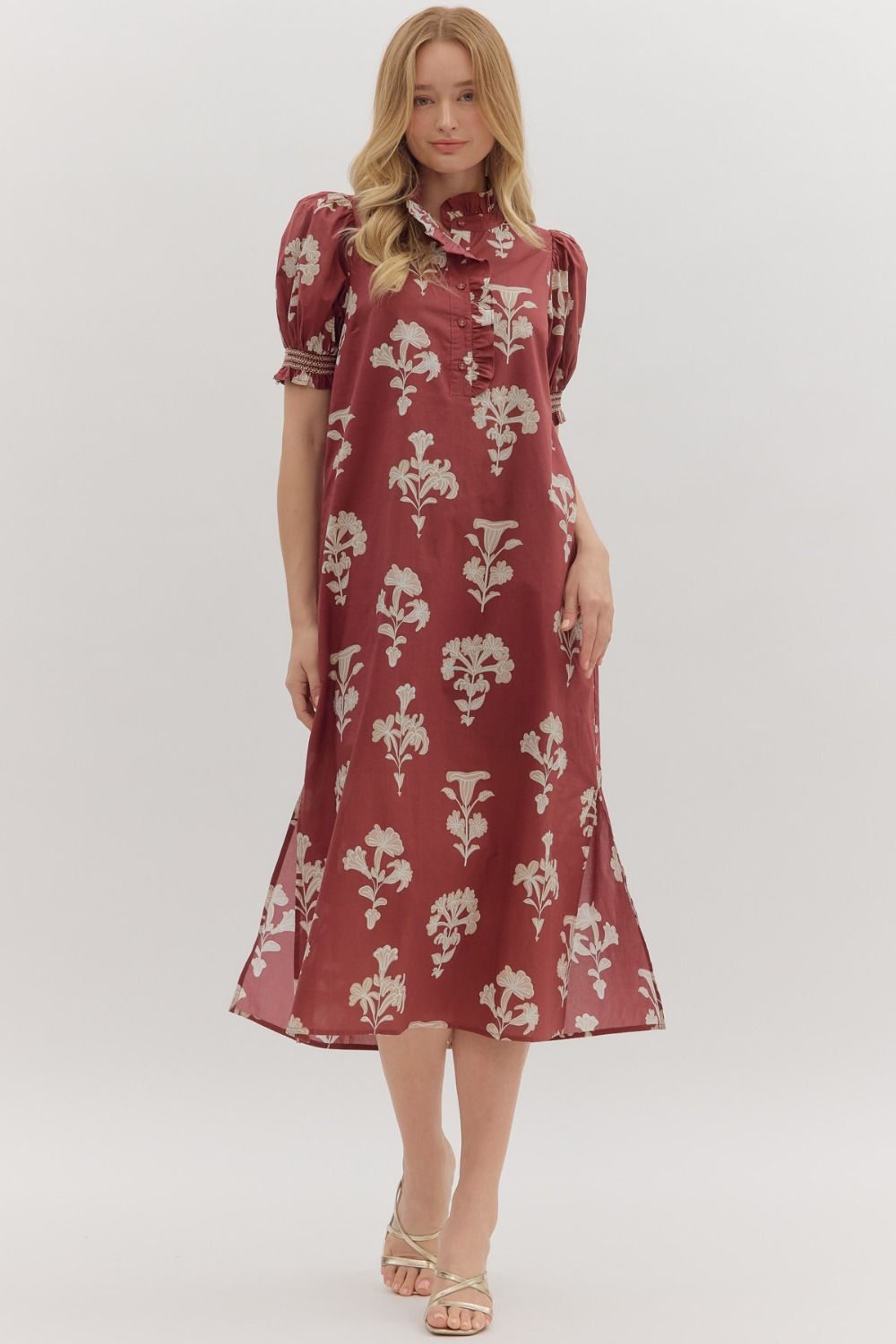 Garnet Botanical Long Dress