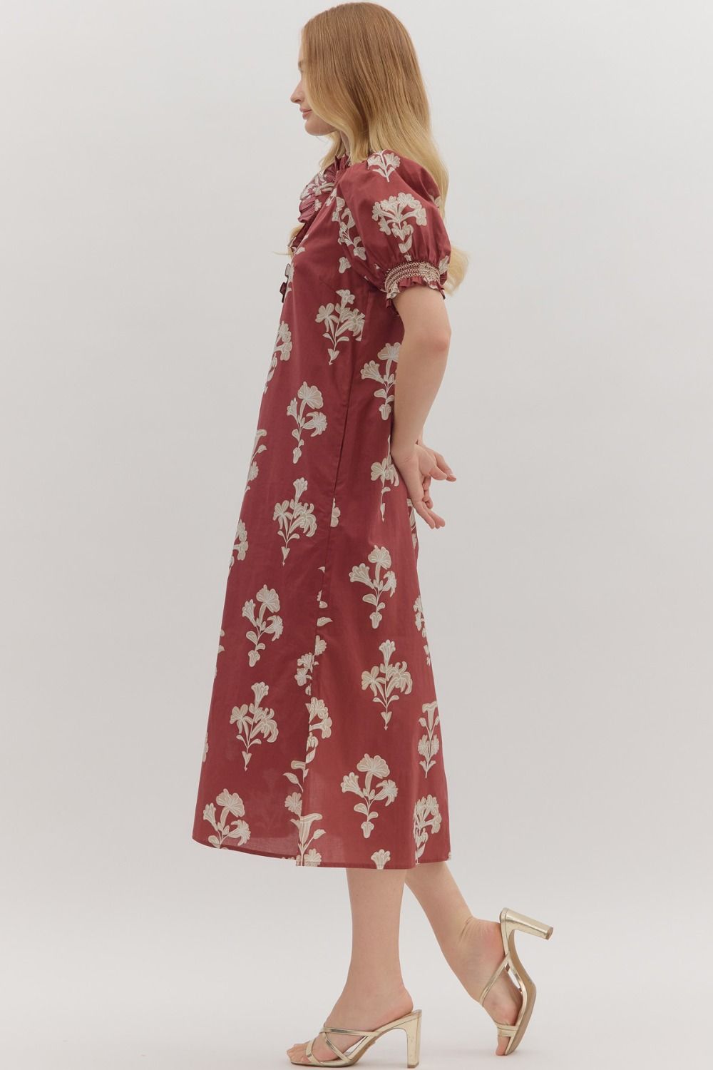 Garnet Botanical Long Dress