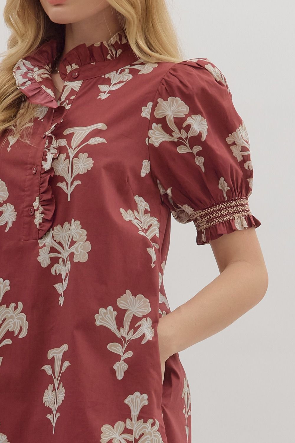 Garnet Botanical Long Dress