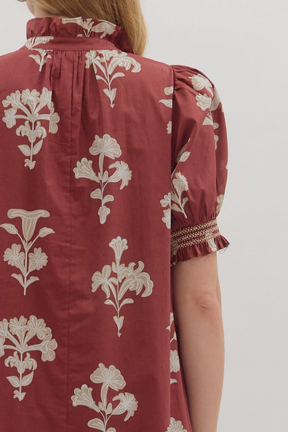 Garnet Botanical Long Dress