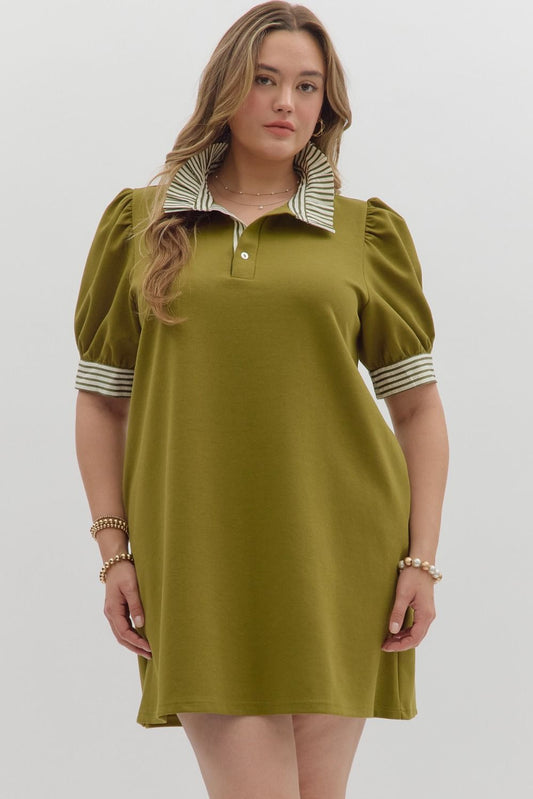 Solid Block Green Dress