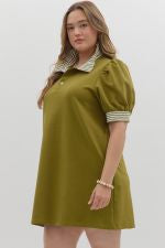 Solid Block Green Dress