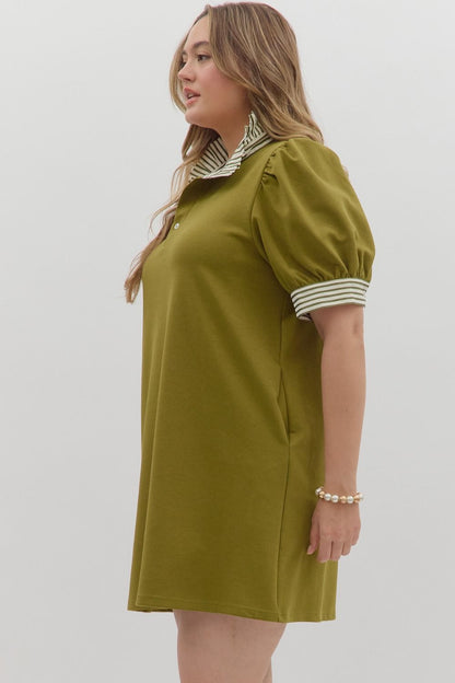 Solid Block Green Dress