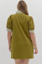 Solid Block Green Dress