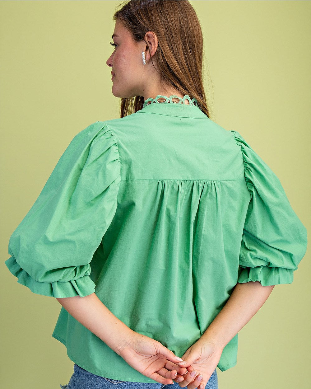 Mint Button Down Blouse