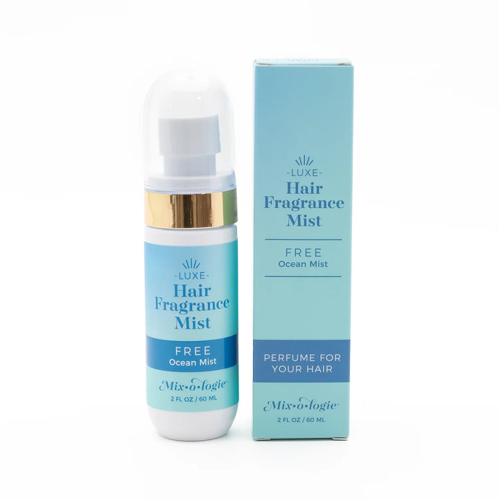 Hair Fragrance Mist "Free Ocean Mist," light blue, 2 fl oz (60mL) size. Lightweight mist for soft, long-lasting scented hair.