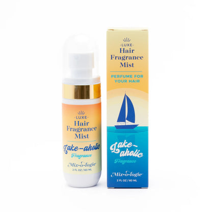 Hair Fragrance Mist “Lake-aholic,” blue/yellow gradient; available in 100ml. Long-lasting hair perfume.