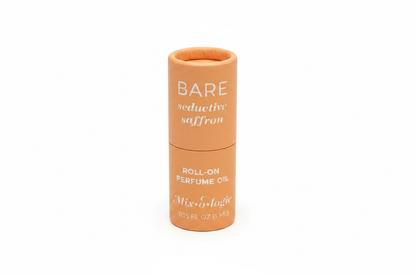 Peach-colored cylindrical "Keychain Mini Rollerball Perfume" container. Available sizes: 5ml, 10ml.