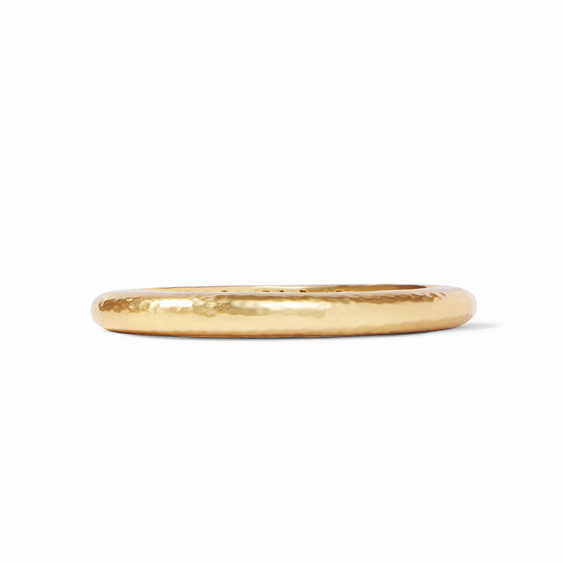 Julie Vos Catalina Hinge Bangle in Obsidian Black with hammered gold accents, simple round design; available in multiple sizes.