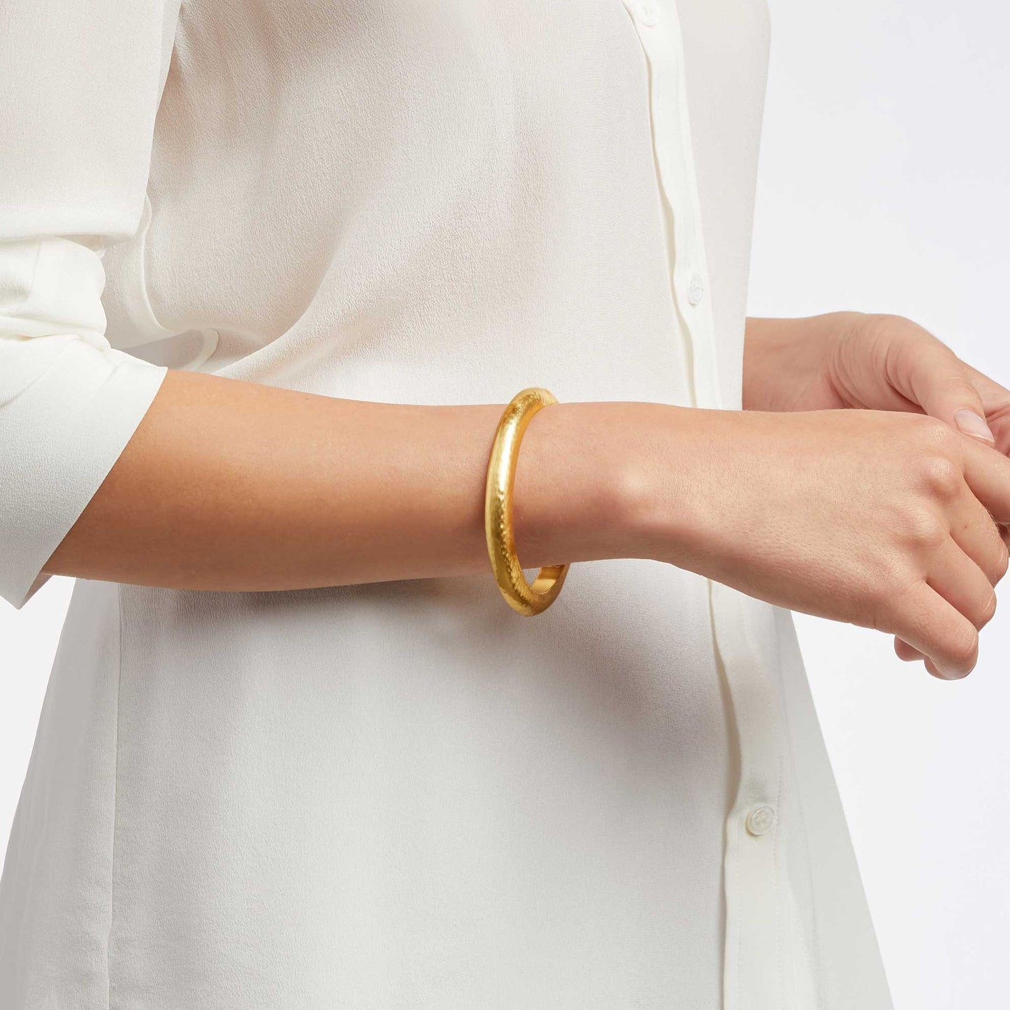 Julie Vos Catalina Hinge Bangle in Obsidian Black; available in small, medium, and large sizes.