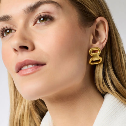 Sahara Midi Earring: large, chunky gold design. Available in multiple sizes.