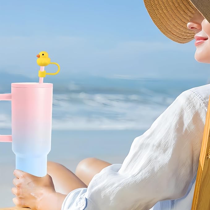 Pastel tumbler with Duckies Straw Topper. Available in 12 oz, 16 oz, and 20 oz sizes.