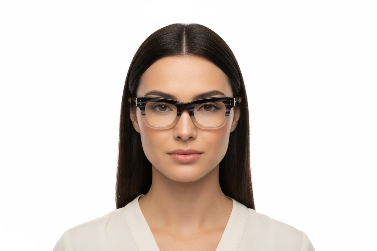 Black-rimmed Two Tone Reading Glasses, +2.50 strength, available in multiple sizes.