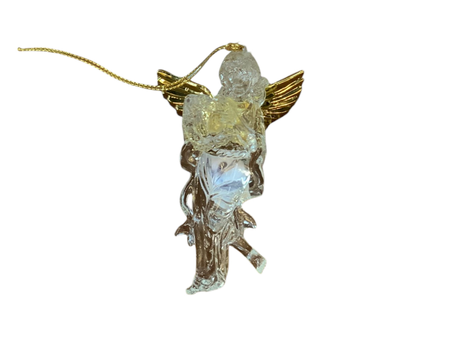 Clear Angel Ornaments with Gold Wings