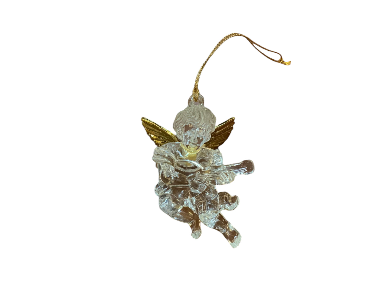 Clear Angel Ornaments with Gold Wings